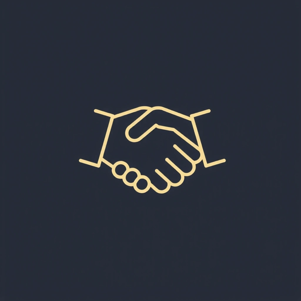 Icona che rappresenta una stretta di mano o un dialogo, simbolo di trasparenza