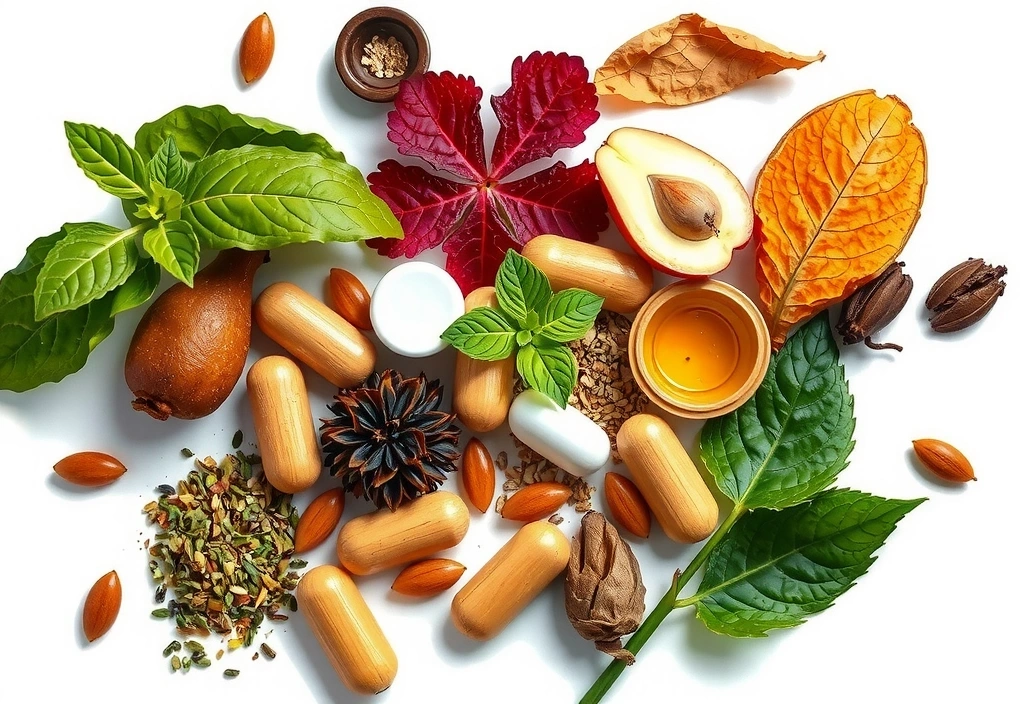 Erbe e piante officinali raccolte, simbolo di integratori specifici